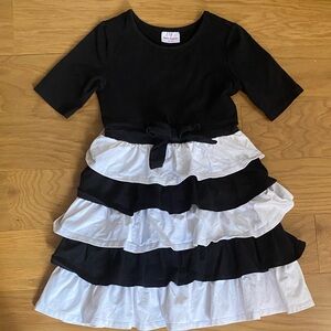 Hanna Andersson Black and White Ruffled Tiered Dress